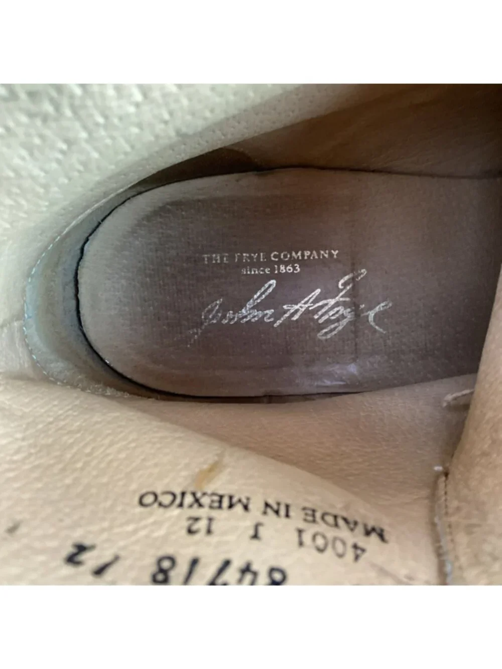 John A Frye Earl Wingtip Mens 13D Leather Lace-Up Boots Made In Mexico Vintage S